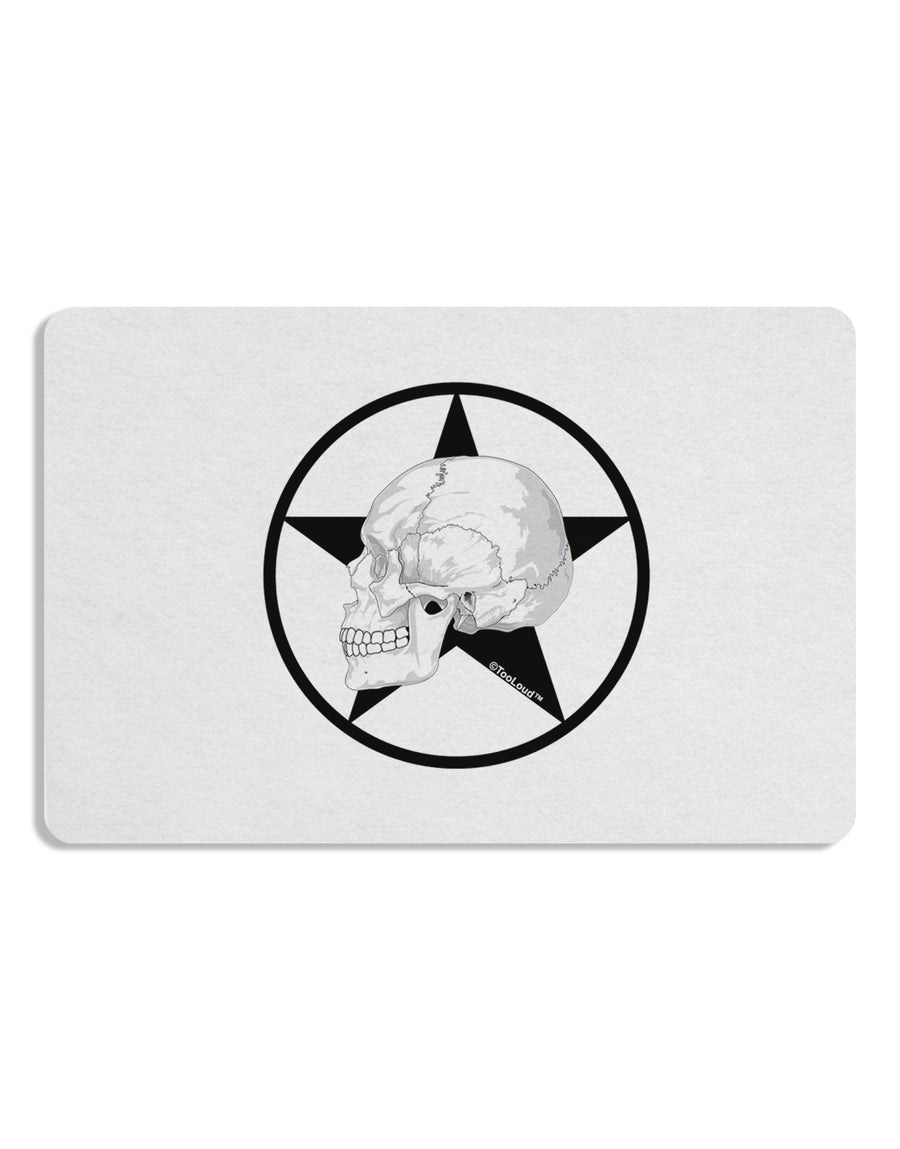 White Skull With Star Placemat by TooLoud Set of 4 Placemats-Placemat-TooLoud-White-Davson Sales