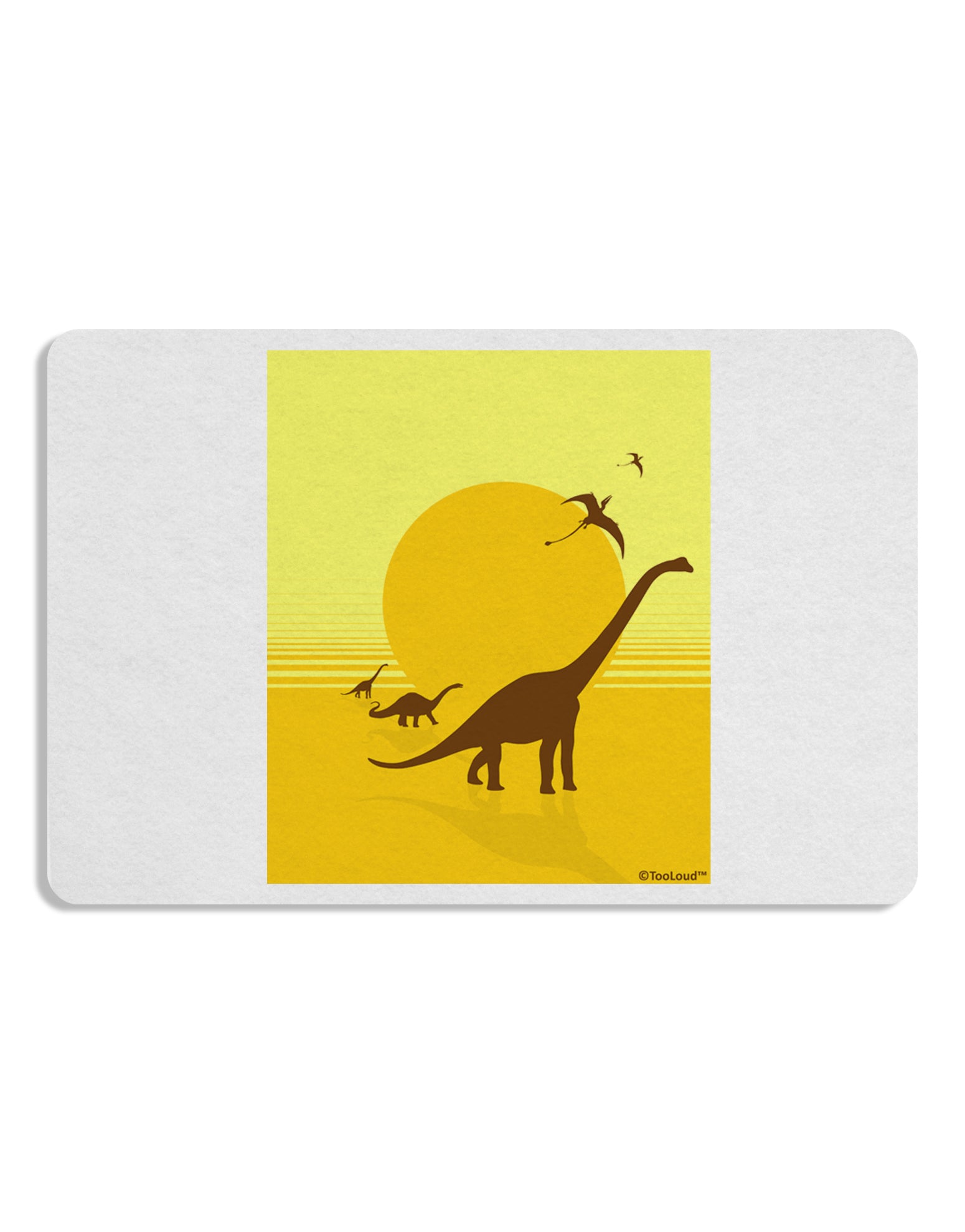 Brontosaurus and Pterodactyl Silhouettes with Sun Placemat by TooLoud Set of 4 Placemats-Placemat-TooLoud-White-Davson Sales