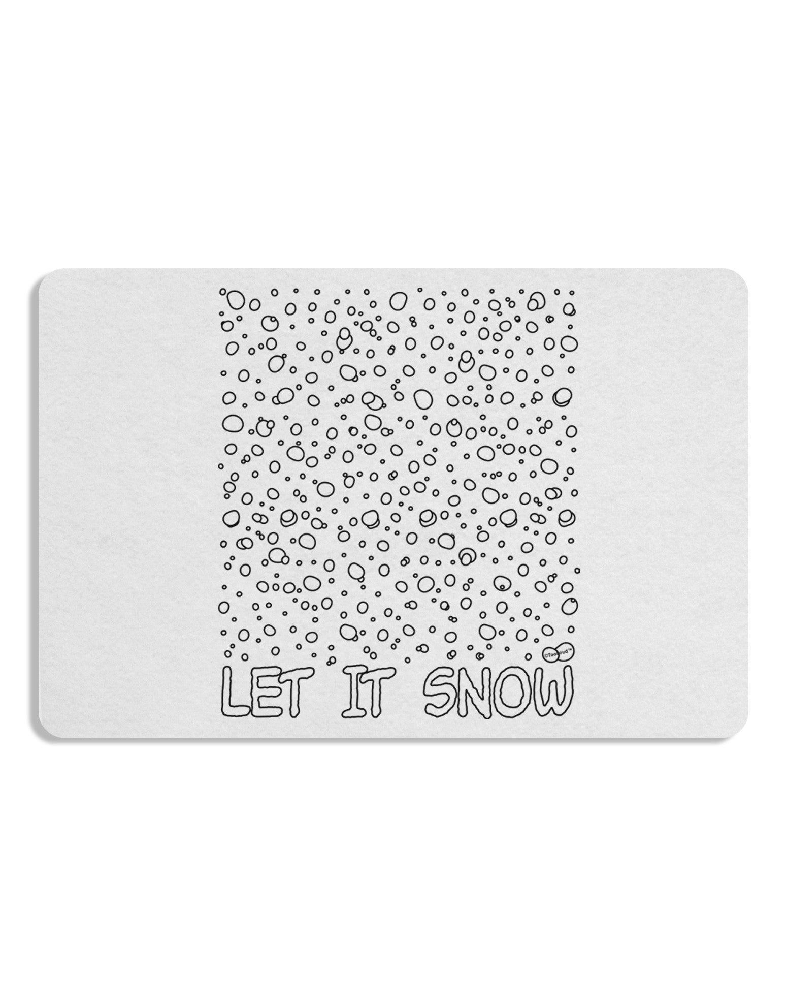 Let It Snow Text Snowflakes - Christmas 12 x 18 Placemat Set of 4 Placemats-Placemat-TooLoud-White-Davson Sales