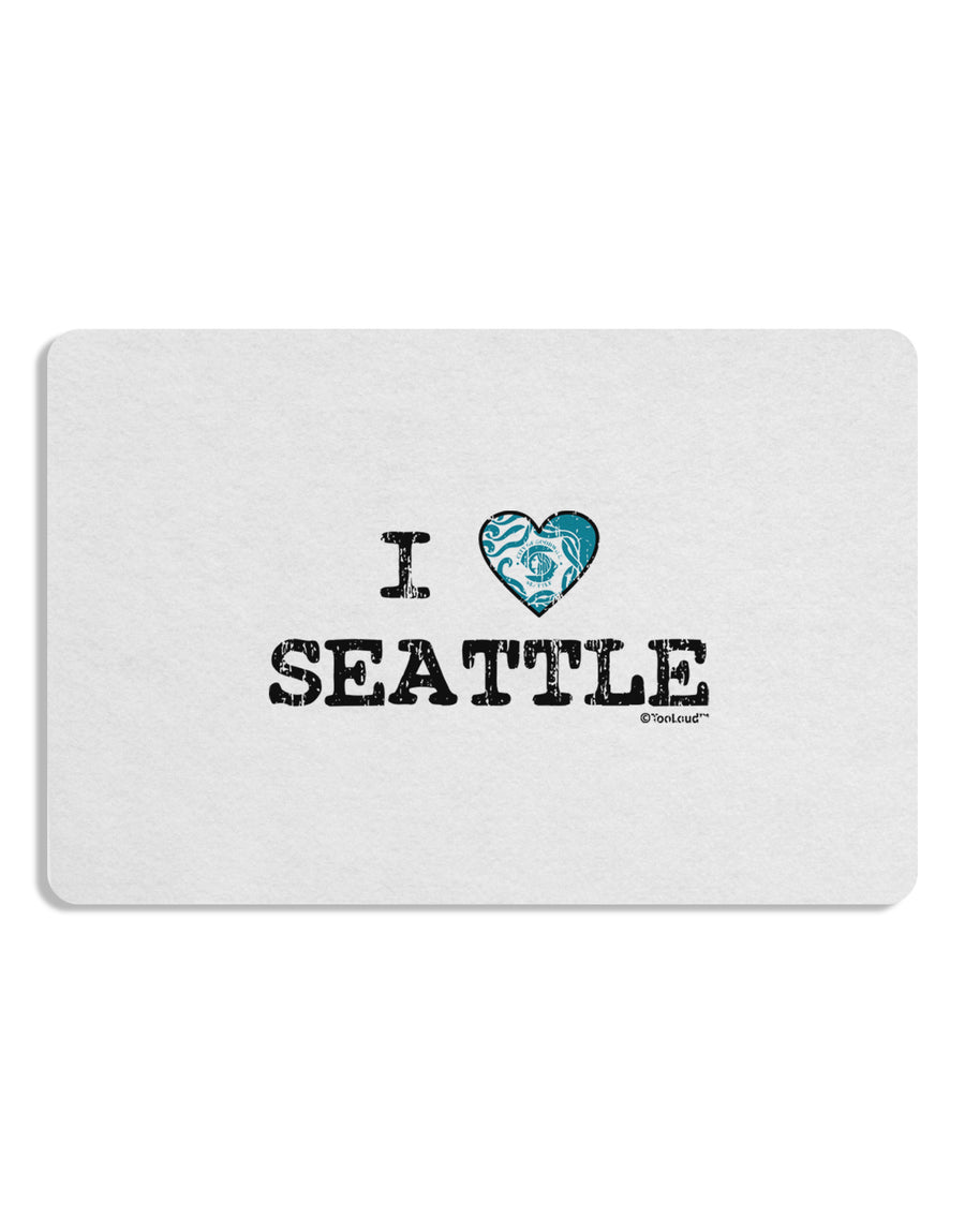 Distressed I Heart Seattle - Heart Flag Placemat by TooLoud Set of 4 Placemats-Placemat-TooLoud-White-Davson Sales