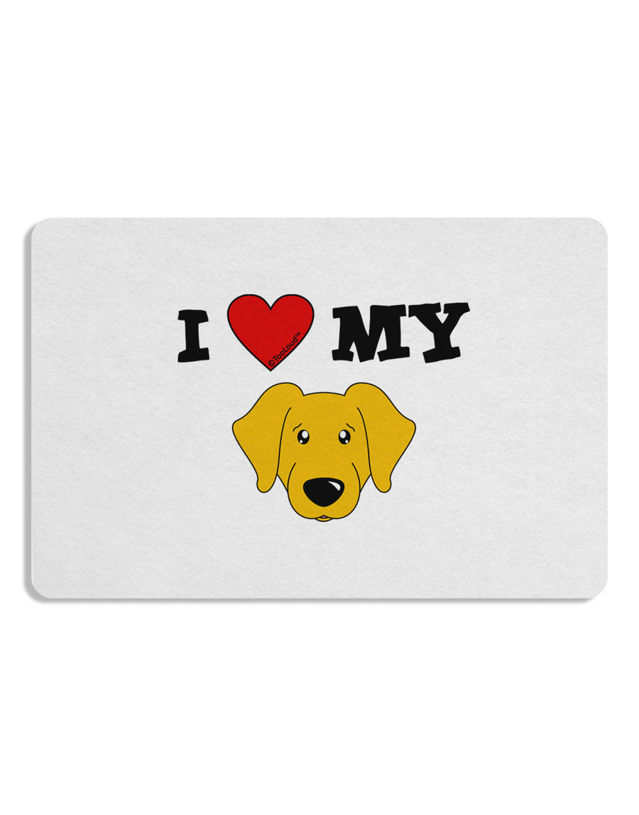 I Heart My - Cute Yellow Labrador Retriever Dog Placemat by TooLoud Set of 4 Placemats-Placemat-TooLoud-White-Davson Sales