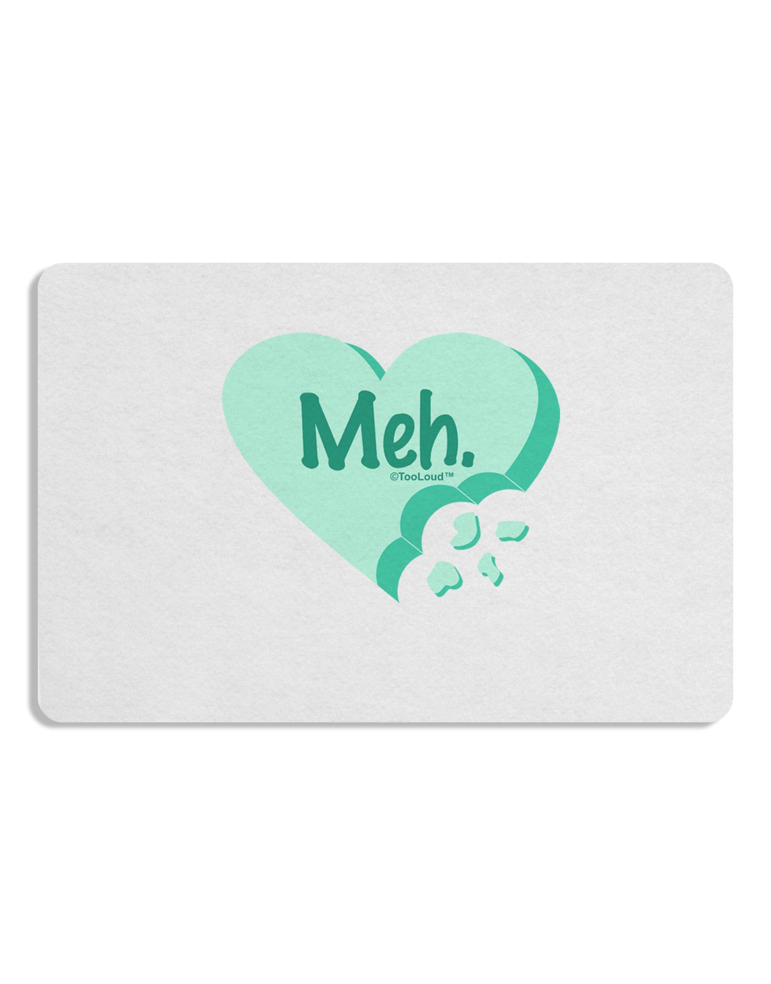 Meh Candy Heart Green - Valentines Day Placemat by TooLoud Set of 4 Placemats-Placemat-TooLoud-White-Davson Sales