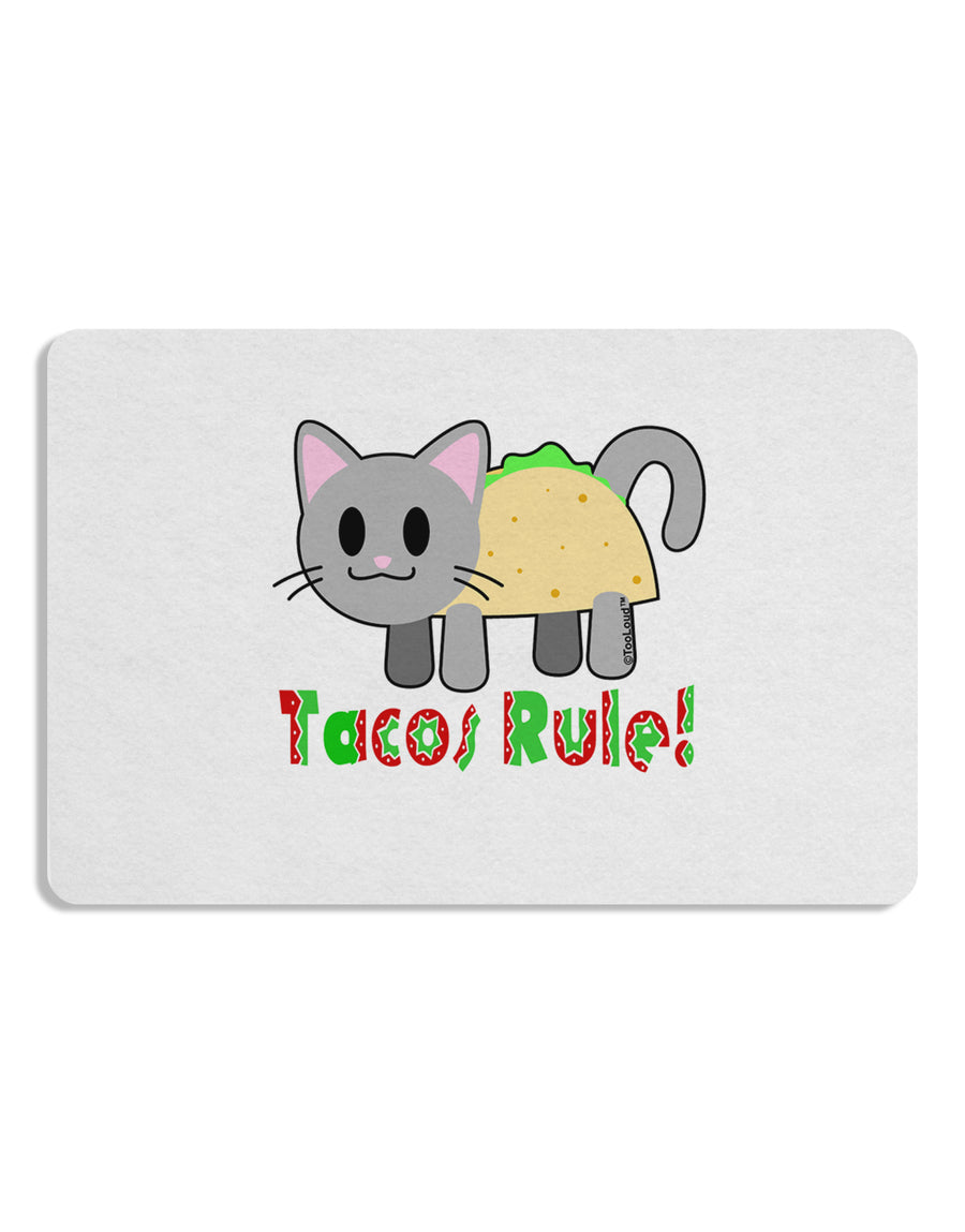 Tacos Rule Taco Cat Design Placemat by TooLoud Set of 4 Placemats-Placemat-TooLoud-White-Davson Sales