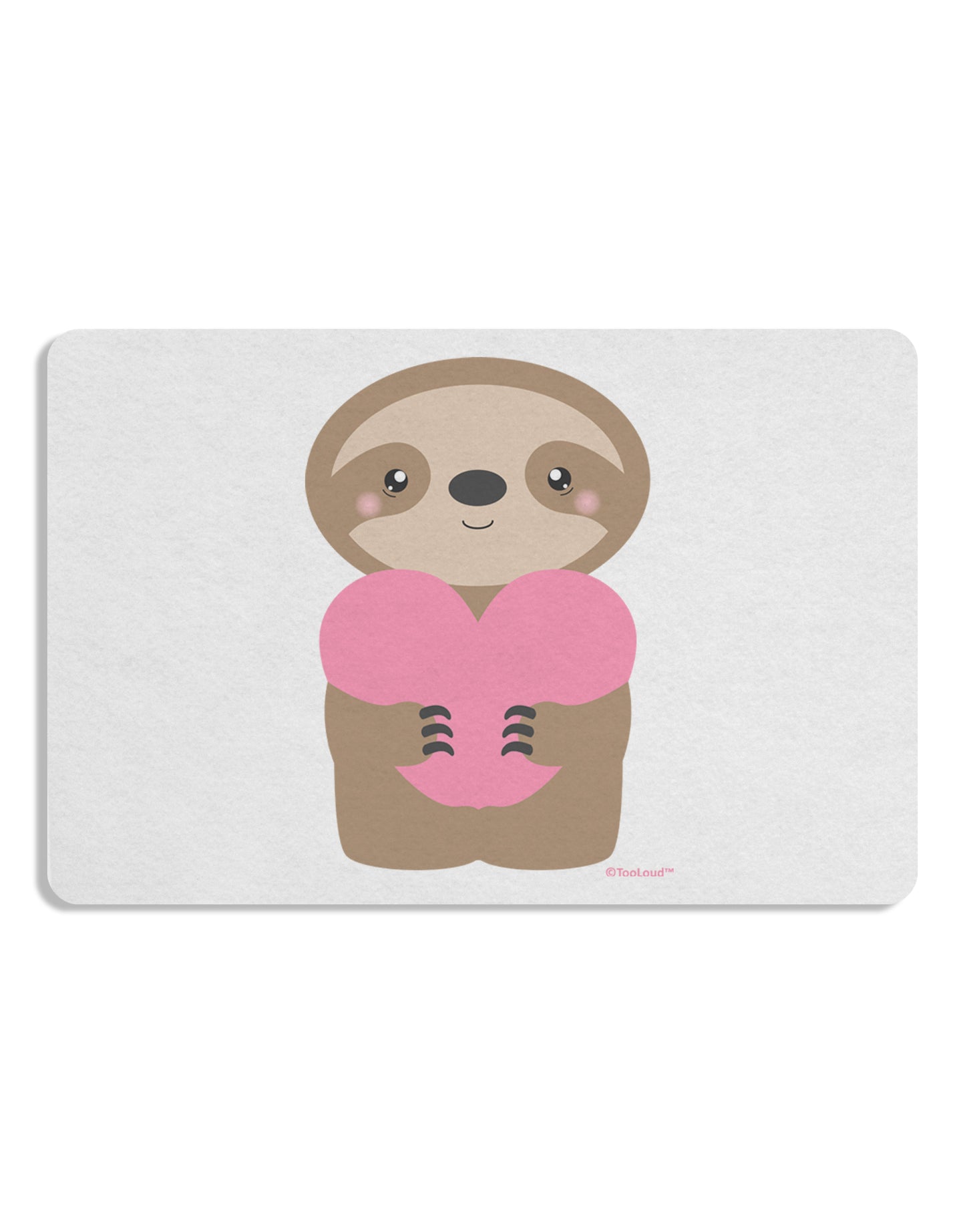Cute Valentine Sloth Holding Heart Placemat by TooLoud Set of 4 Placemats-Placemat-TooLoud-White-Davson Sales