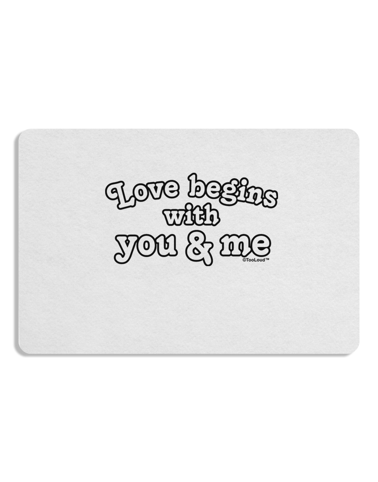 Love Begins With You and Me Placemat by TooLoud Set of 4 Placemats-Placemat-TooLoud-White-Davson Sales