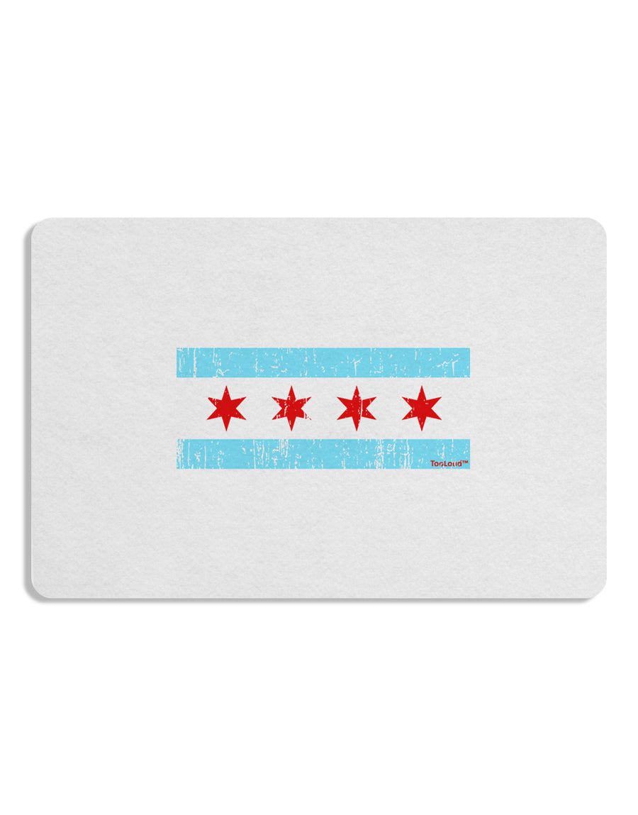 Distressed Chicago Flag Design Placemat by TooLoud Set of 4 Placemats-Placemat-TooLoud-White-Davson Sales