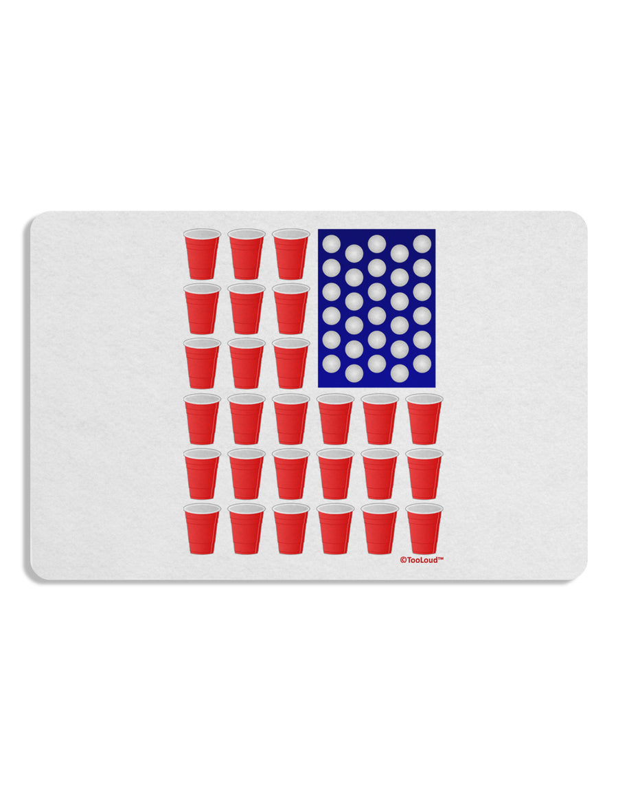 Beer Pong Flag Placemat Set of 4 Placemats-Placemat-TooLoud-White-Davson Sales