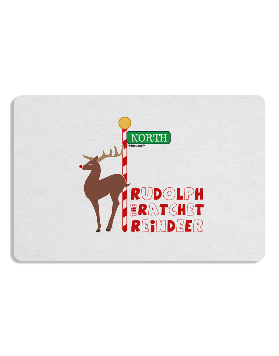 Rudolf Ratchet Reindeer Color Text Placemat Set of 4 Placemats-Placemat-TooLoud-White-Davson Sales