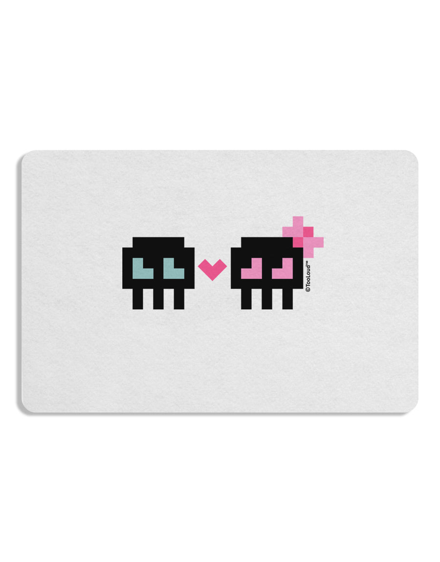 8-Bit Skull Love - Boy and Girl Placemat Set of 4 Placemats-Placemat-TooLoud-White-Davson Sales