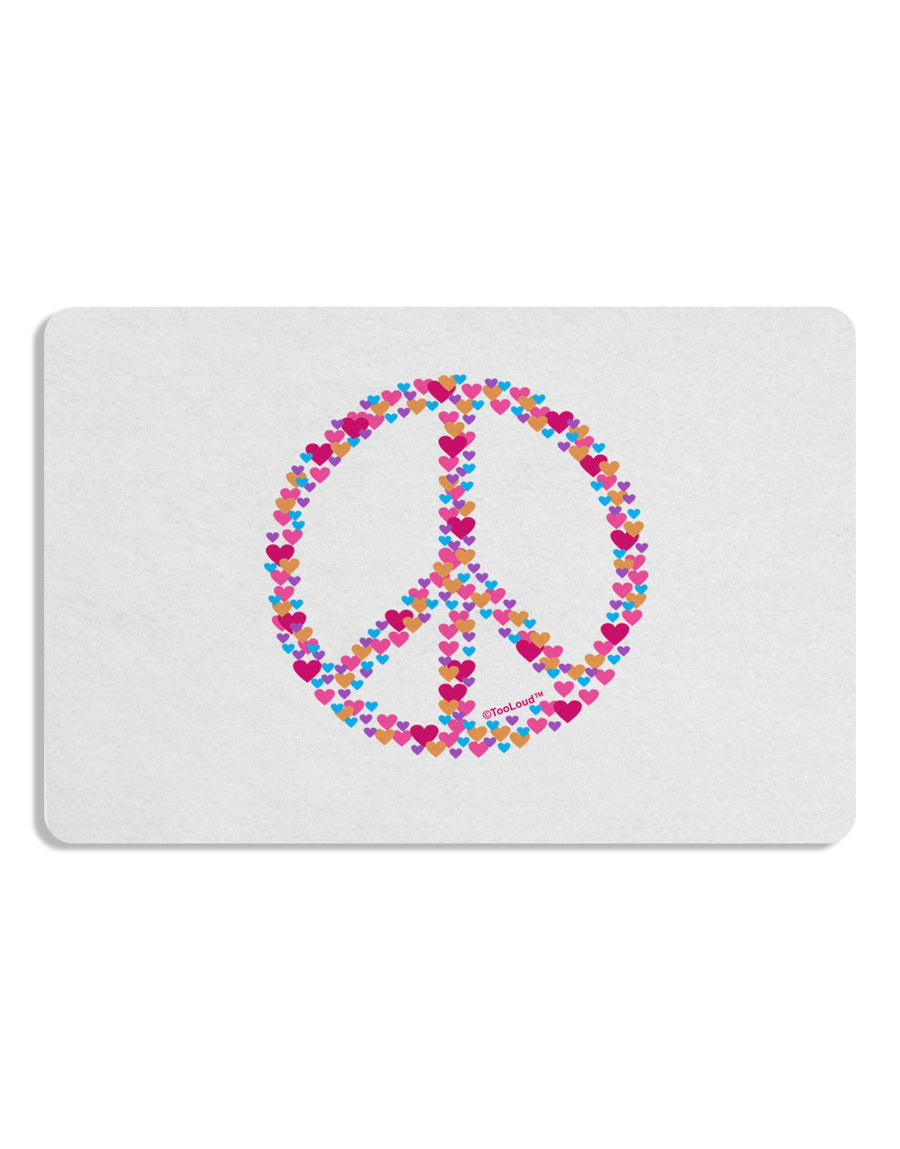 Peace Sign Hearts Placemat Set of 4 Placemats-Placemat-TooLoud-White-Davson Sales