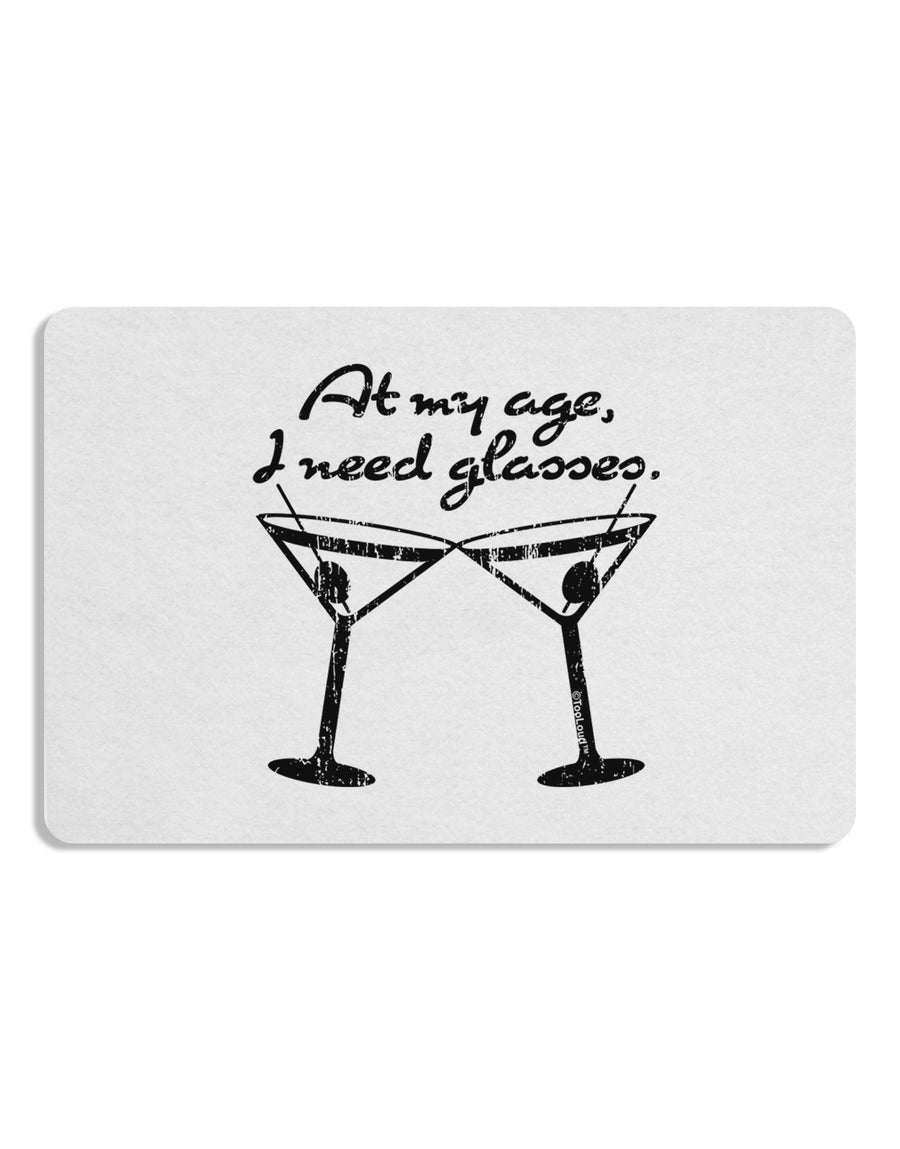 At My Age I Need Glasses - Martini Distressed Placemat by TooLoud Set of 4 Placemats-Placemat-TooLoud-White-Davson Sales