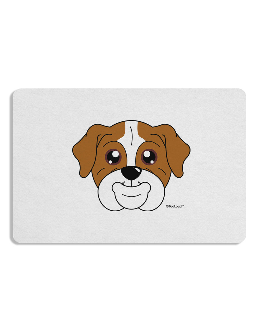 Cute Bulldog - Red Placemat by TooLoud Set of 4 Placemats-Placemat-TooLoud-White-Davson Sales