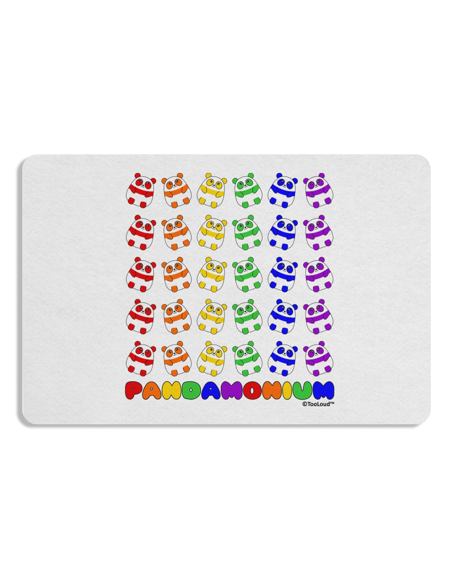 Pandamonium Rainbow Pandas Placemat by TooLoud Set of 4 Placemats-Placemat-TooLoud-White-Davson Sales