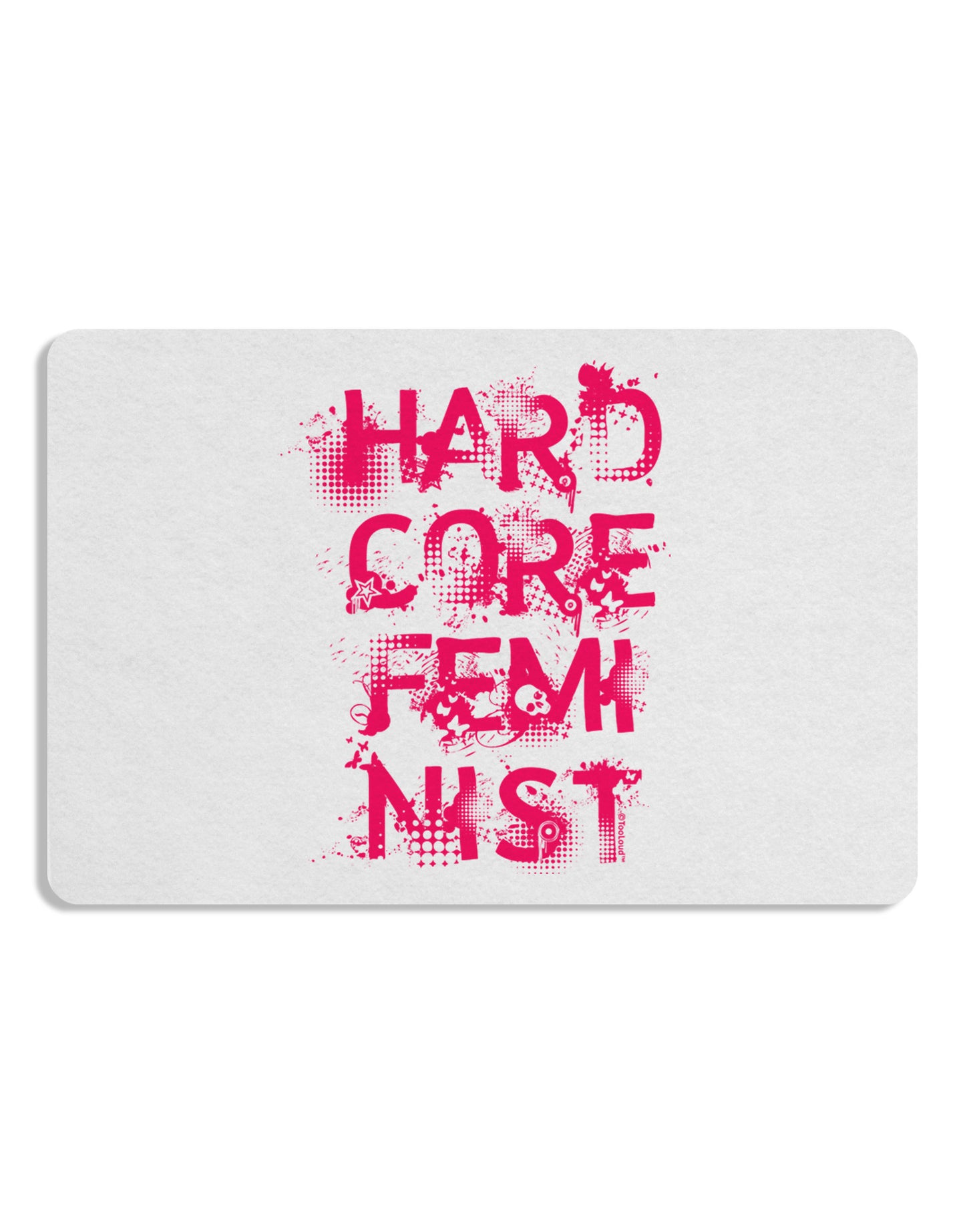 Hardcore Feminist - Pink Placemat Set of 4 Placemats-Placemat-TooLoud-White-Davson Sales