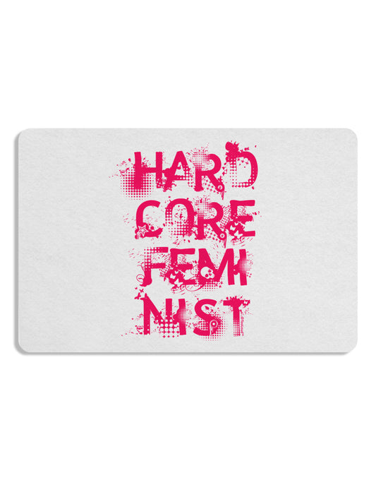 Hardcore Feminist - Pink Placemat Set of 4 Placemats-Placemat-TooLoud-White-Davson Sales