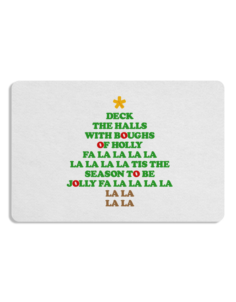 Deck the Halls Lyrics Christmas Tree 12 x 18 Placemat Set of 4 Placemats-Placemat-TooLoud-White-Davson Sales