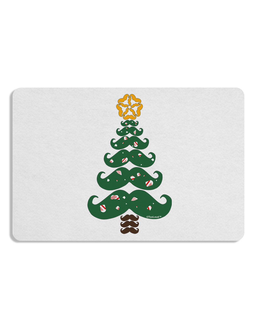 Mustache Christmas Tree 12 x 18 Placemat Set of 4 Placemats-Placemat-TooLoud-White-Davson Sales