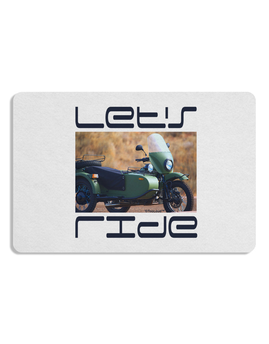 Lets Ride Sidecar Motorcycle Placemat Set of 4 Placemats-Placemat-TooLoud-White-Davson Sales