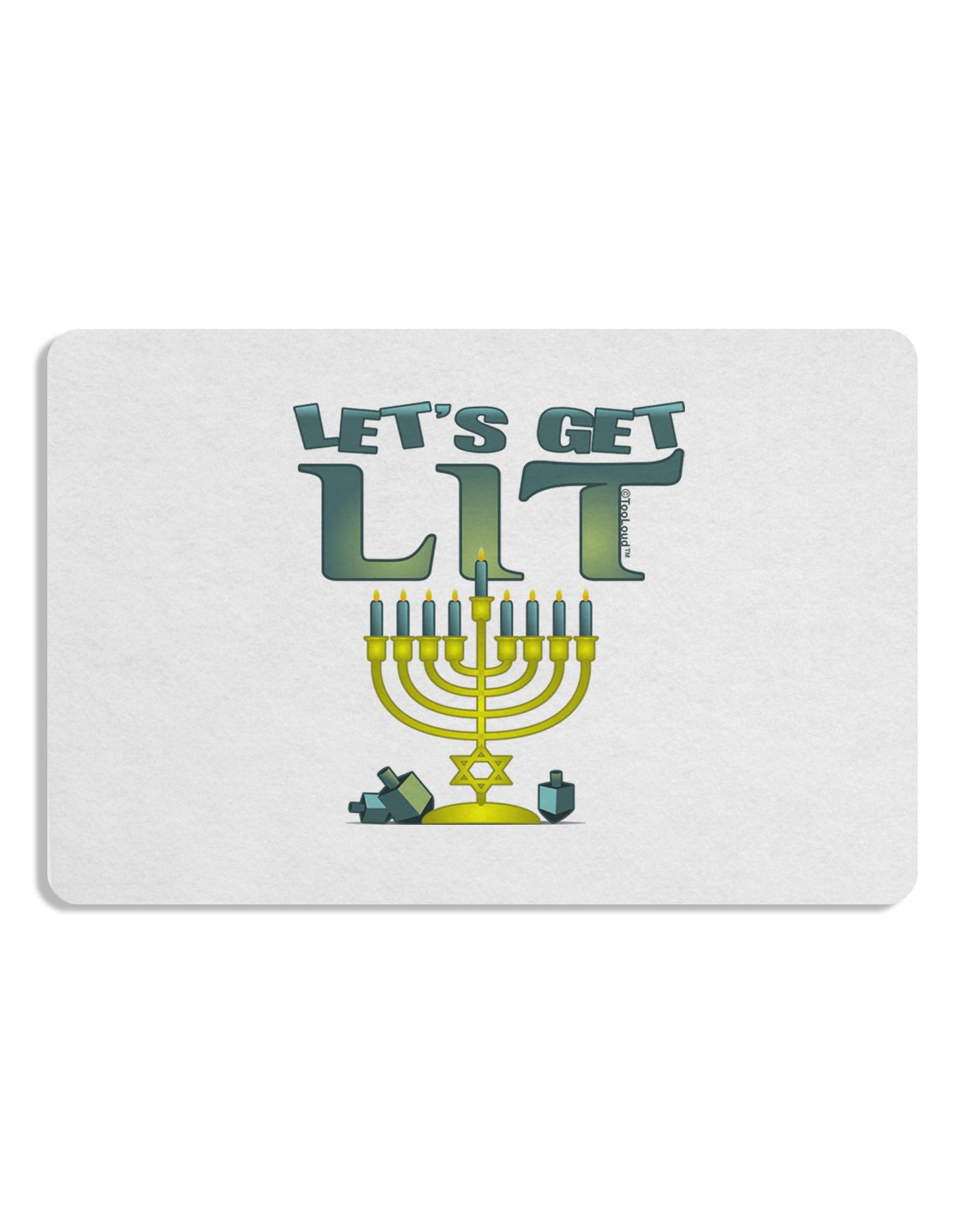 Let's Get Lit Menorah Placemat Set of 4 Placemats-Placemat-TooLoud-White-Davson Sales