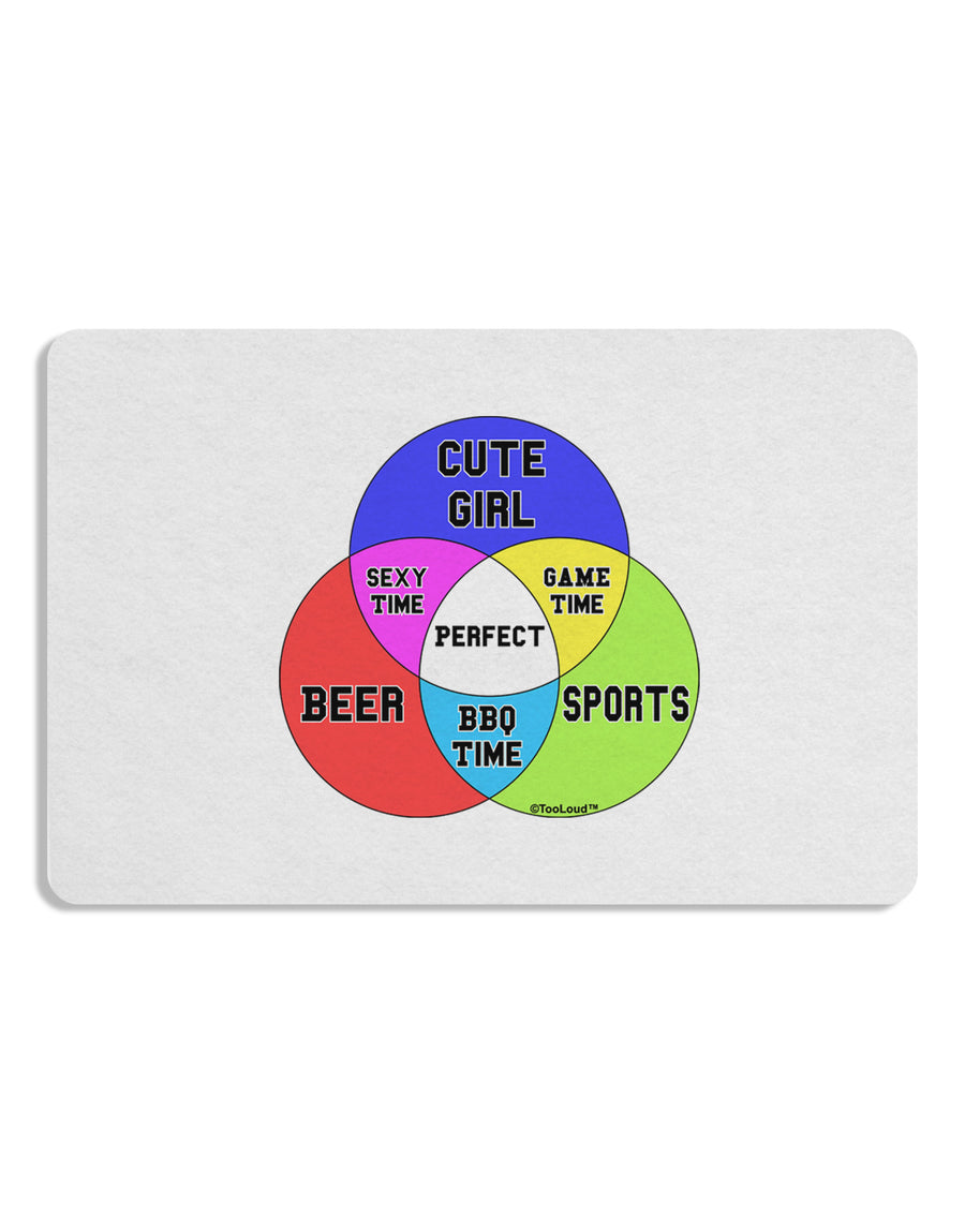 Beer Girl and Sports Diagram Placemat Set of 4 Placemats-Placemat-TooLoud-White-Davson Sales