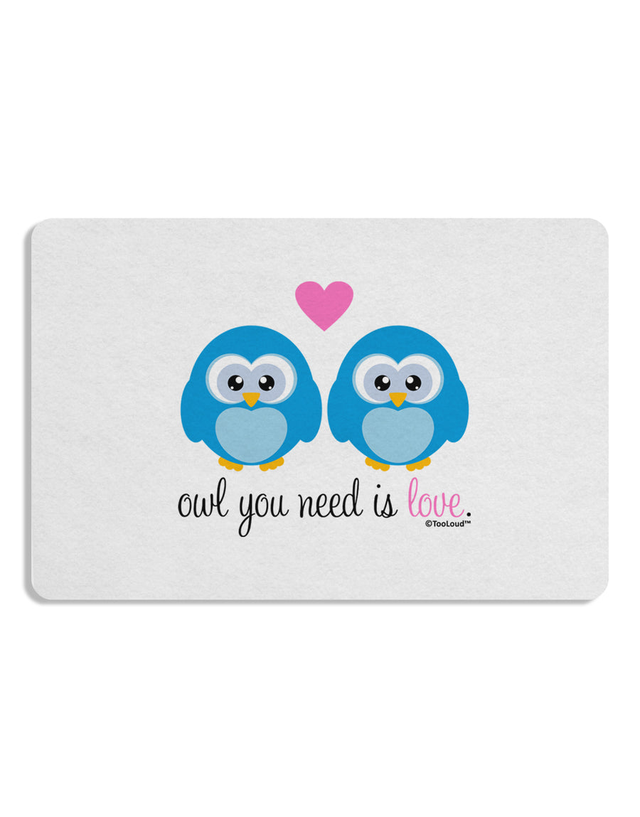 Owl You Need Is Love - Blue Owls Placemat by TooLoud Set of 4 Placemats-Placemat-TooLoud-White-Davson Sales