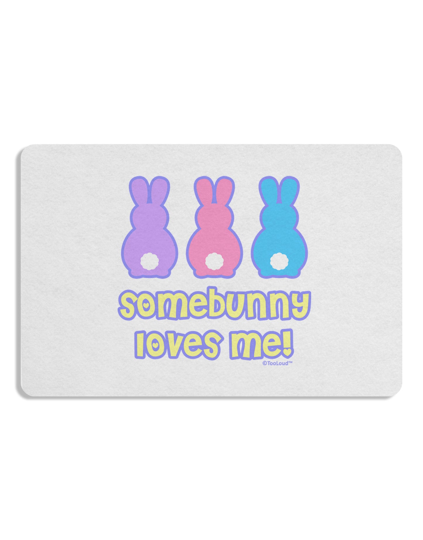 Three Easter Bunnies - Somebunny Loves Me Placemat by TooLoud Set of 4 Placemats-Placemat-TooLoud-White-Davson Sales