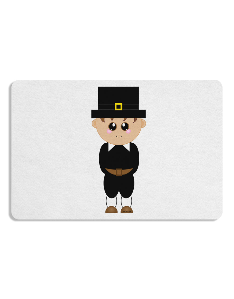 Cute Pilgrim Boy Thanksgiving 12 x 18 Placemat Set of 4 Placemats-Placemat-TooLoud-White-Davson Sales