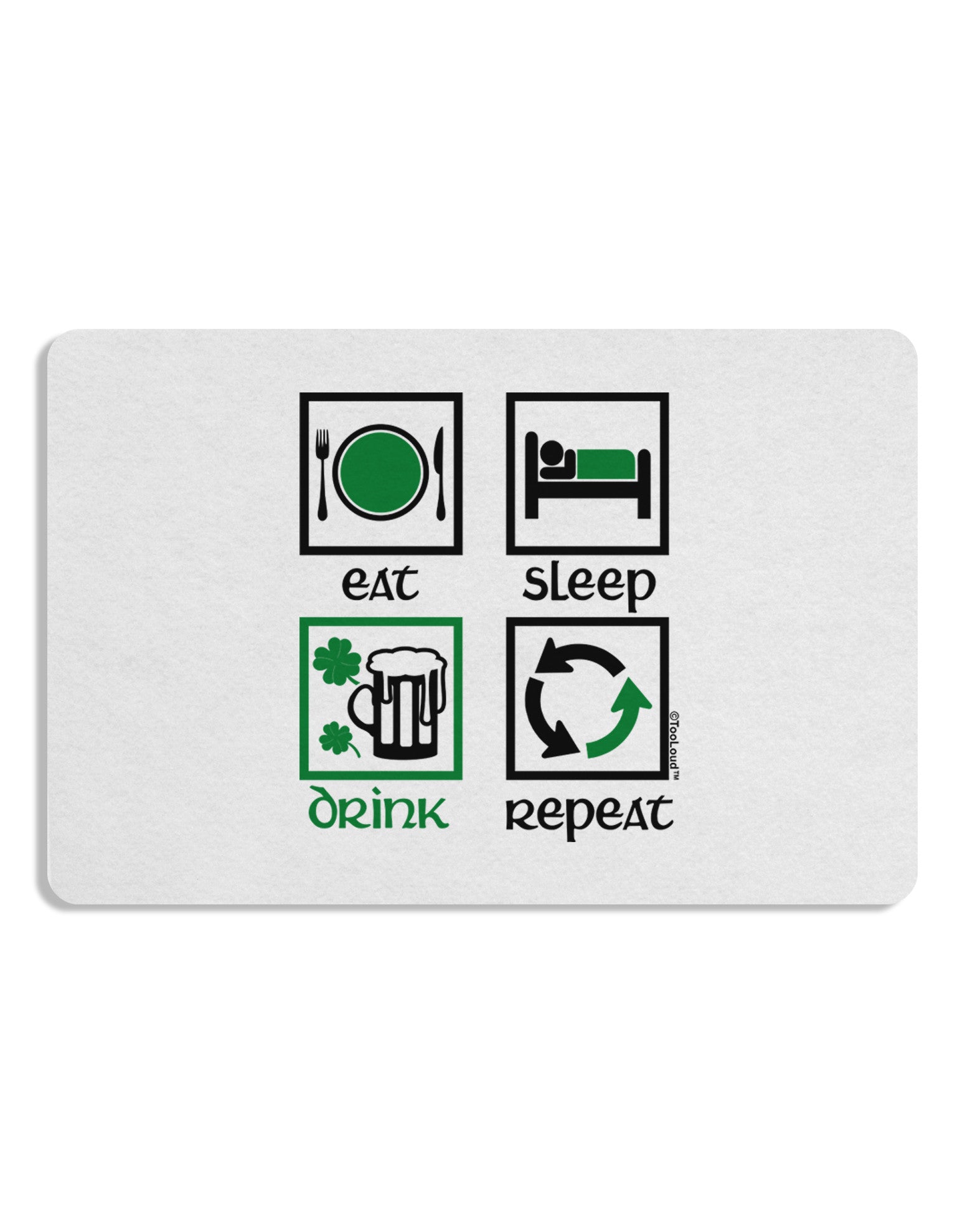 Eat Sleep Drink Green Beer Repeat Placemat Set of 4 Placemats-Placemat-TooLoud-White-Davson Sales