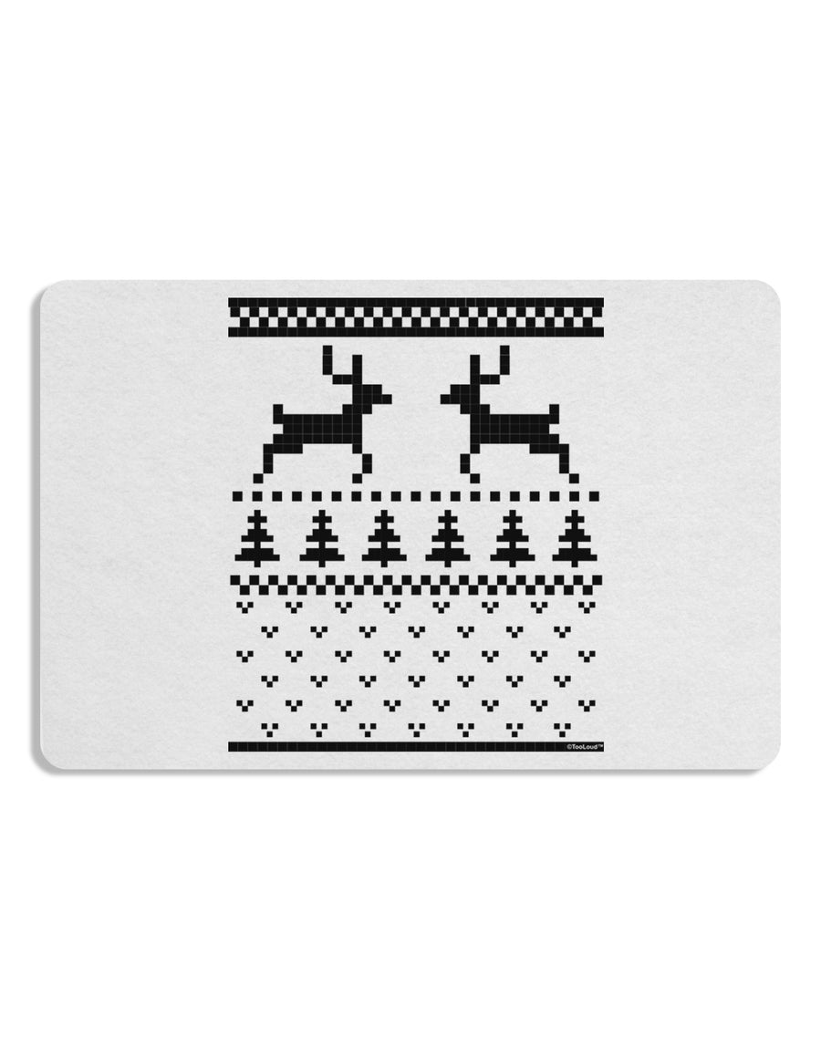 Ugly Christmas Sweater Reindeer Pattern 12 x 18 Placemat Set of 4 Placemats-Placemat-TooLoud-White-Davson Sales