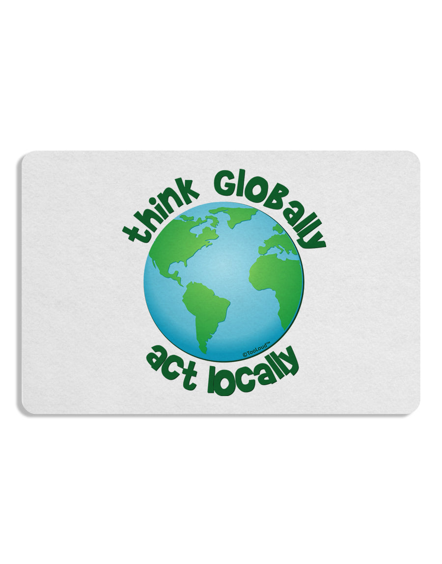 Think Globally Act Locally - Globe Placemat Set of 4 Placemats-Placemat-TooLoud-White-Davson Sales