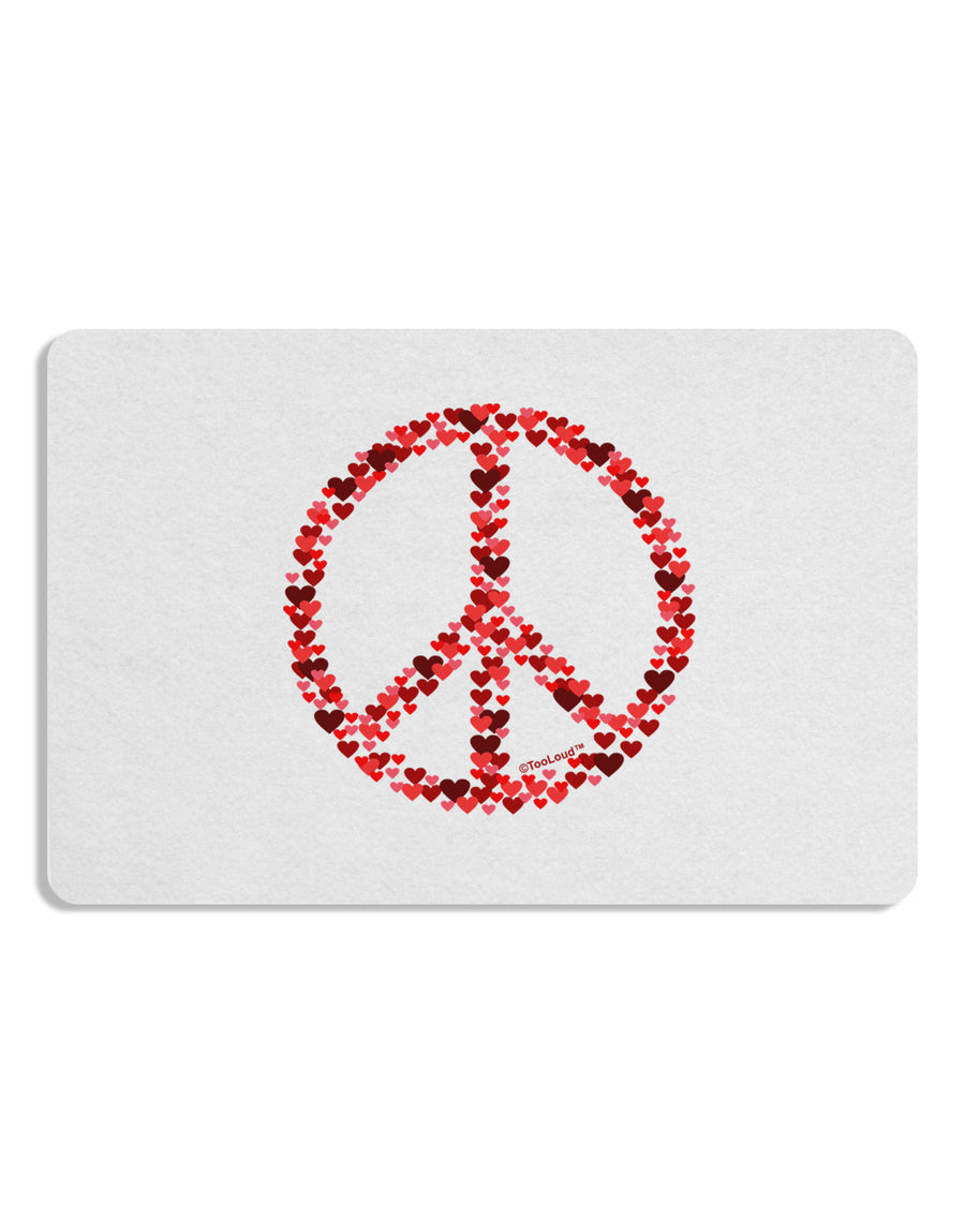 Peace Sign Hearts Red Placemat Set of 4 Placemats-Placemat-TooLoud-White-Davson Sales