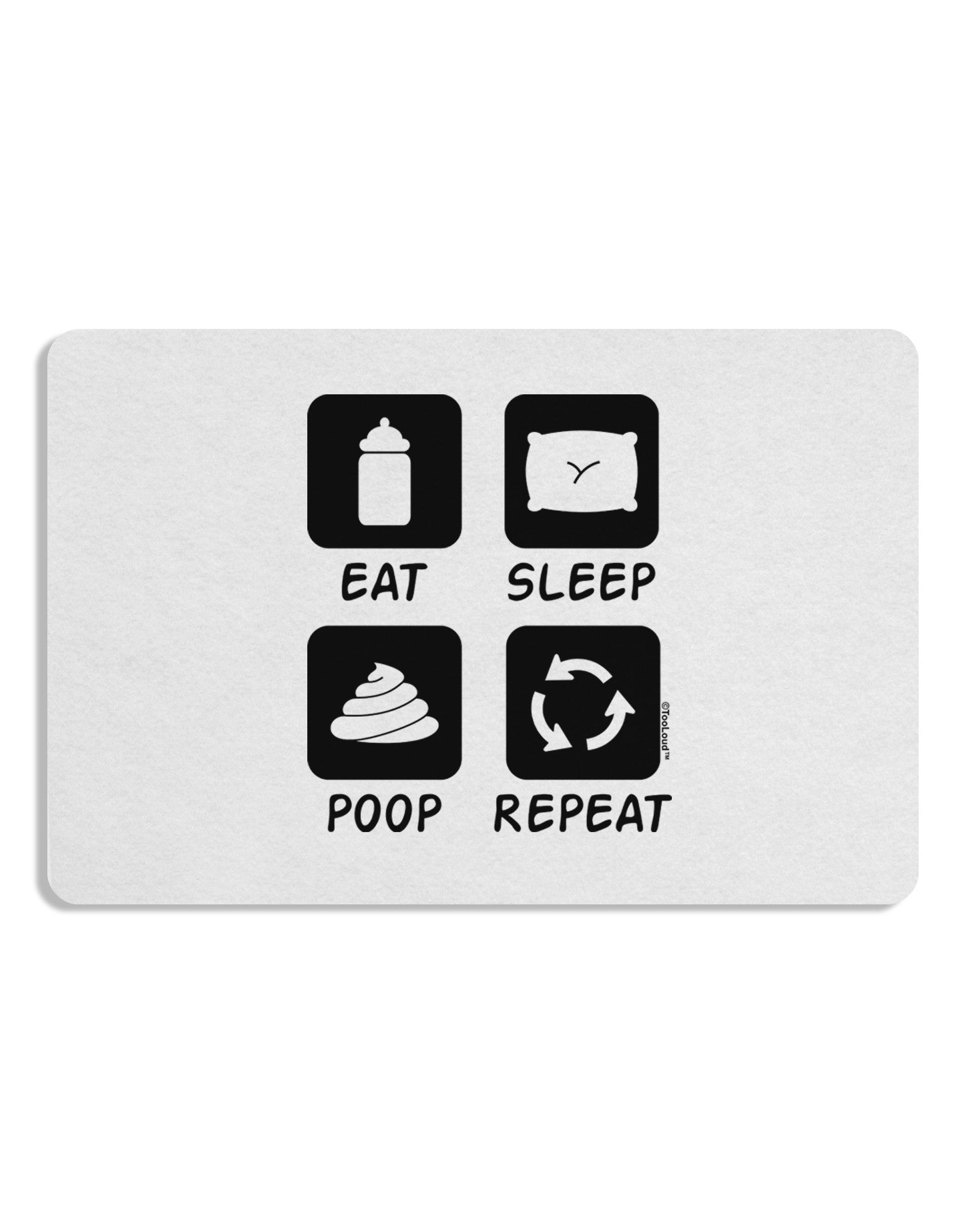 Eat Sleep Poop Repeat Placemat Set of 4 Placemats-Placemat-TooLoud-White-Davson Sales