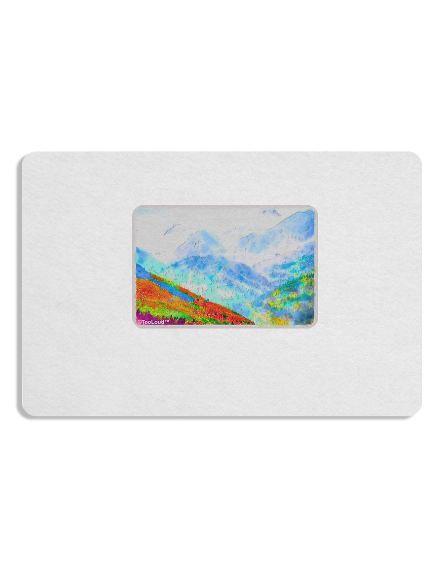 CO Fog Mountains Watercolor Placemat Set of 4 Placemats-Placemat-TooLoud-White-Davson Sales