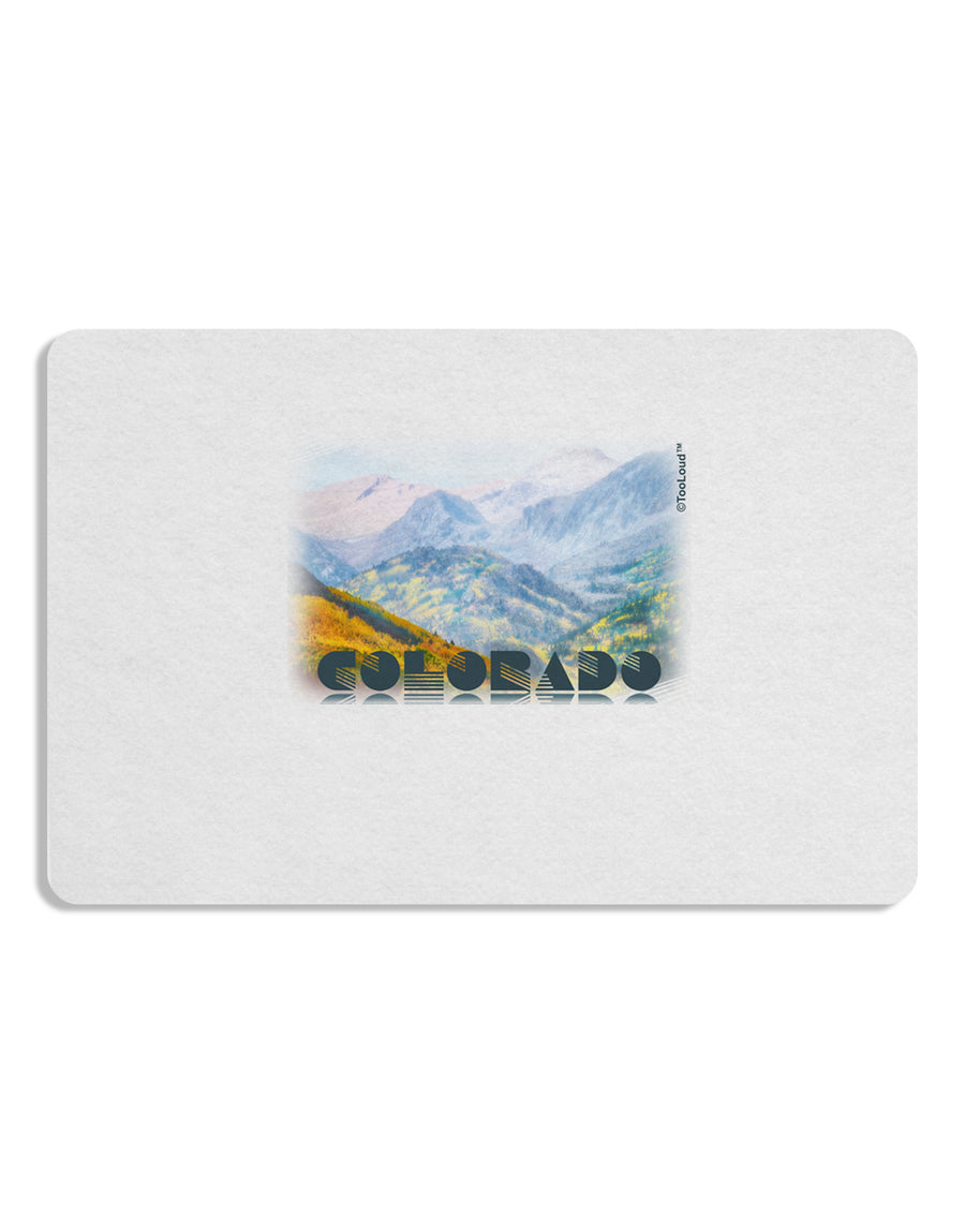 CO Fog Mountains Text Placemat Set of 4 Placemats-Placemat-TooLoud-White-Davson Sales