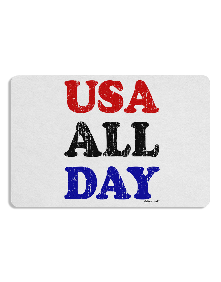 USA All Day - Distressed Patriotic Design Placemat by TooLoud Set of 4 Placemats-Placemat-TooLoud-White-Davson Sales