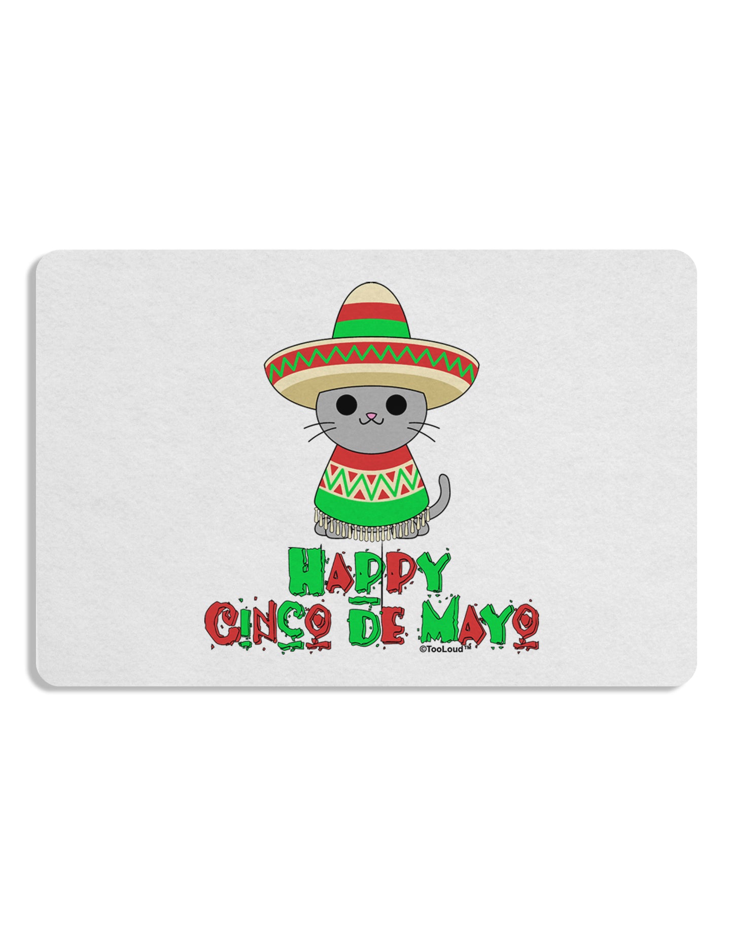 Happy Cinco de Mayo Cat Placemat by TooLoud Set of 4 Placemats-Placemat-TooLoud-White-Davson Sales