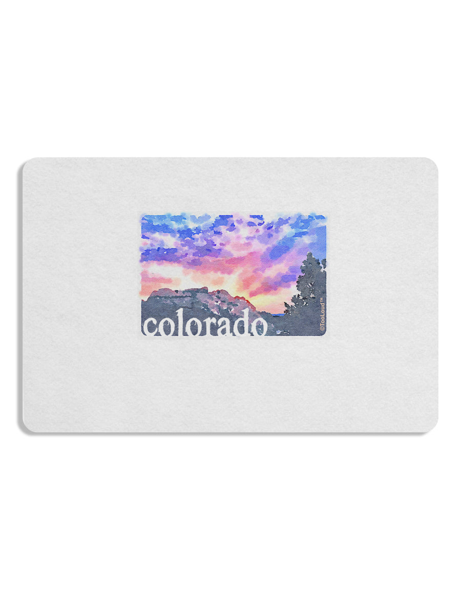 CO Rainbow Sunset Watercolor Text Placemat Set of 4 Placemats-Placemat-TooLoud-White-Davson Sales