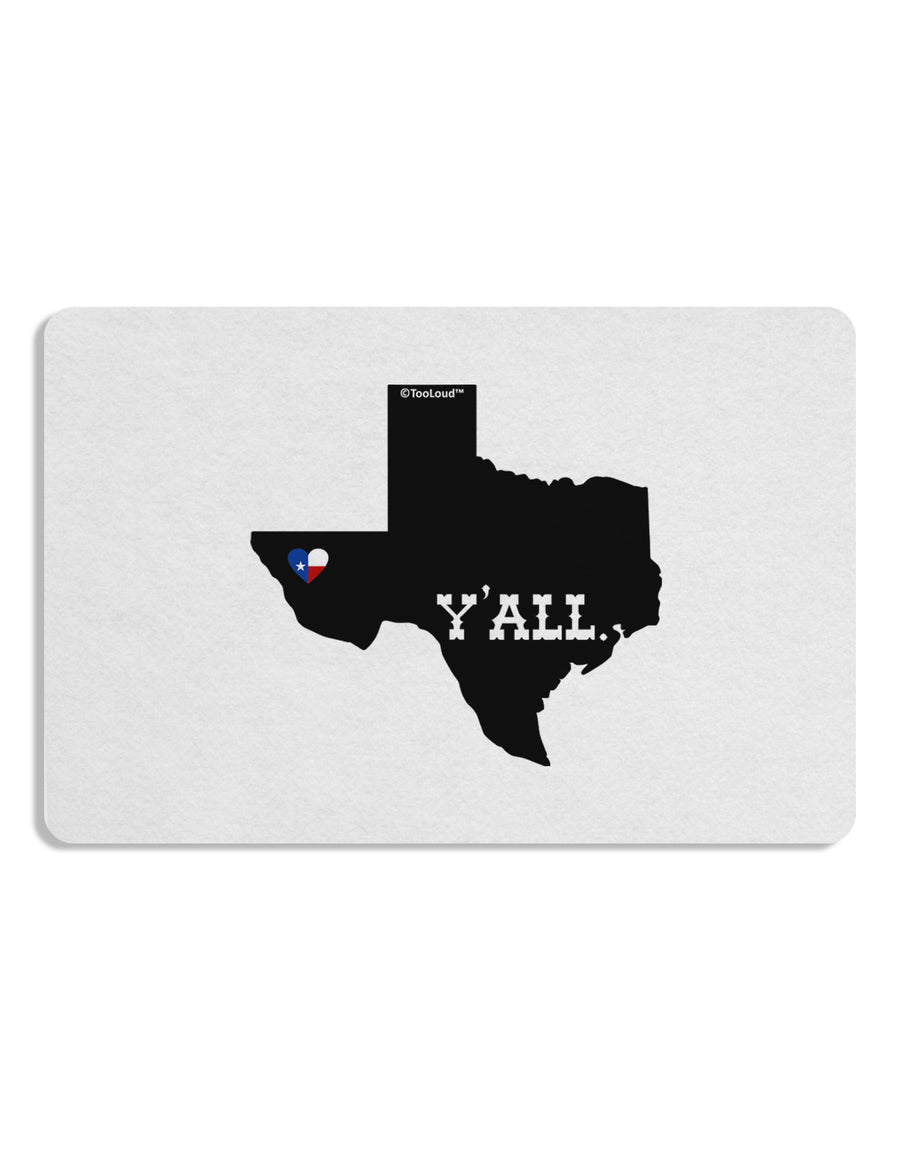 Texas State Y'all Design with Flag Heart Placemat by TooLoud Set of 4 Placemats-Placemat-TooLoud-White-Davson Sales