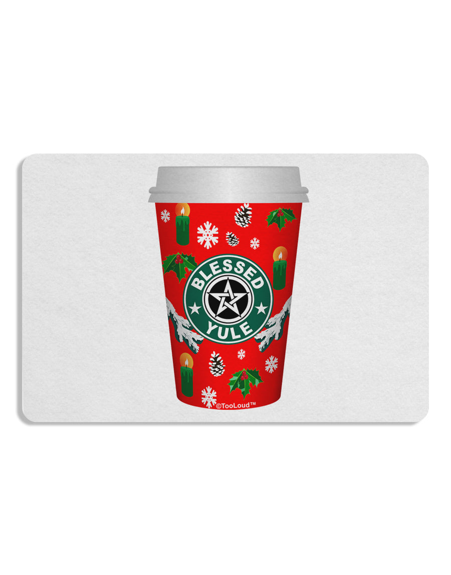 Blessed Yule Red Coffee Cup Placemat by TooLoud Set of 4 Placemats-Placemat-TooLoud-White-Davson Sales
