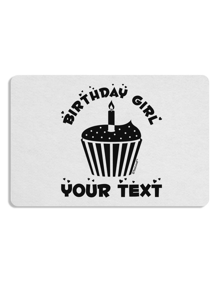 Personalized Birthday Girl Cupcake -Customizable- Name Placemat Set of 4 Placemats-Placemat-TooLoud-White-Davson Sales