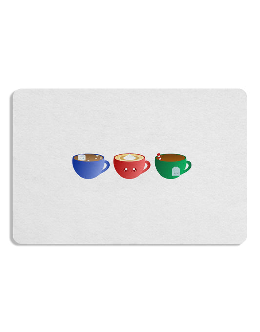 Cute Holiday Drink Set - Christmas 12 x 18 Placemat Set of 4 Placemats-Placemat-TooLoud-White-Davson Sales