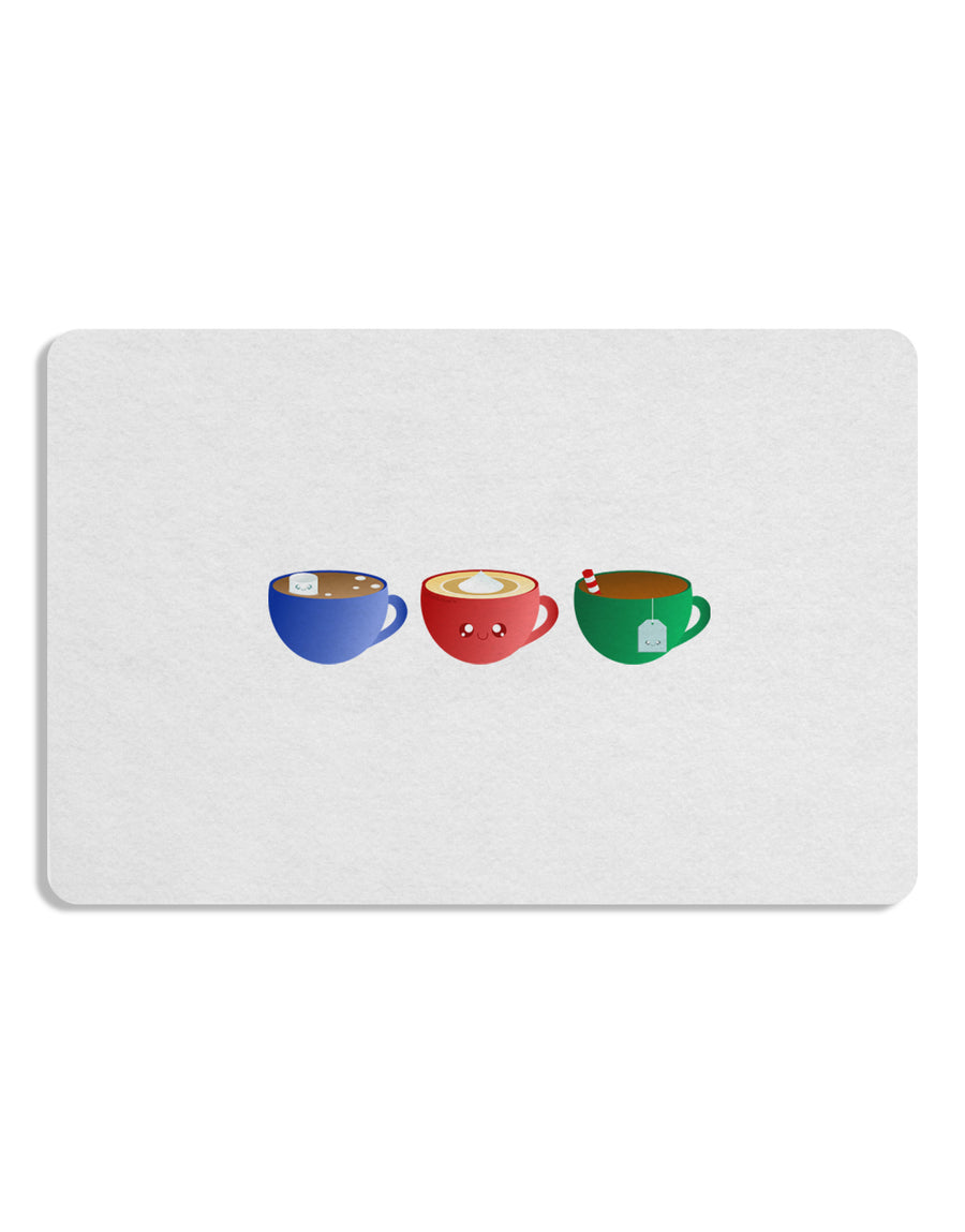 Cute Holiday Drink Set - Christmas 12 x 18 Placemat Set of 4 Placemats-Placemat-TooLoud-White-Davson Sales