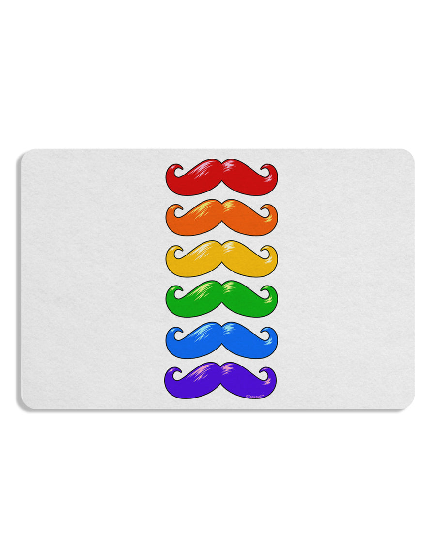 Colorful Rainbow Mustaches Placemat Set of 4 Placemats-Placemat-TooLoud-White-Davson Sales