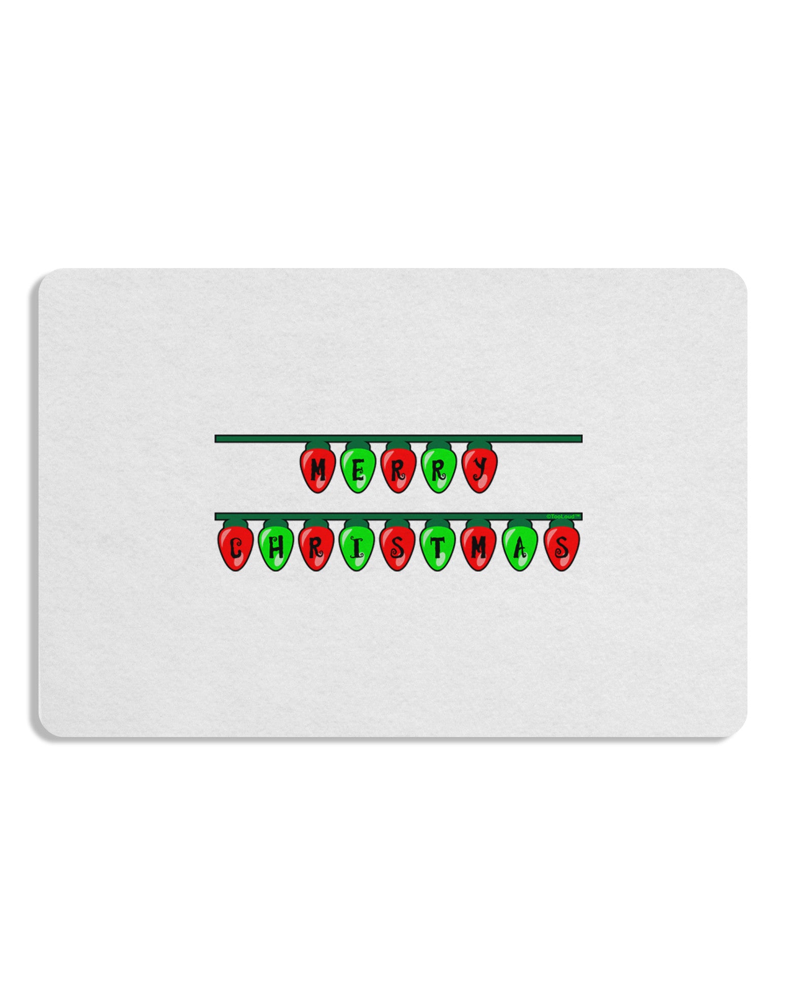 Merry Christmas Lights Red and Green 12 x 18 Placemat Set of 4 Placemats-Placemat-TooLoud-White-Davson Sales