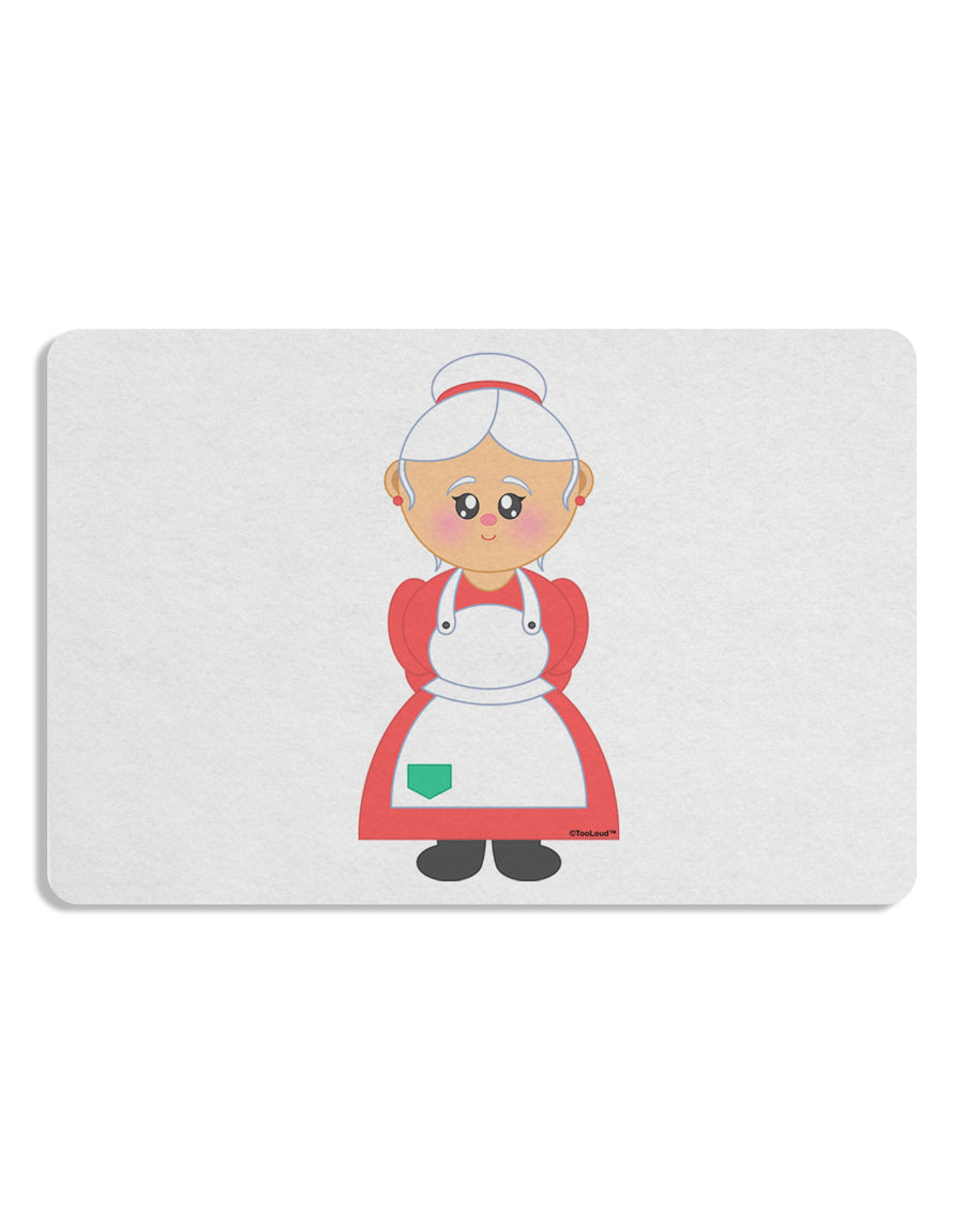 Cute Mrs Santa Claus Christmas 12 x 18 Placemat Set of 4 Placemats-Placemat-TooLoud-White-Davson Sales