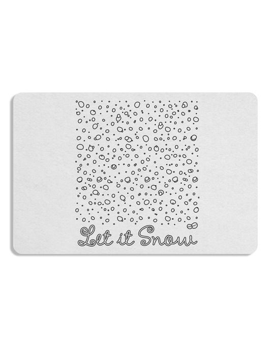 Let It Snow Falling Snowflakes - Christmas 12 x 18 Placemat Set of 4 Placemats-Placemat-TooLoud-White-Davson Sales