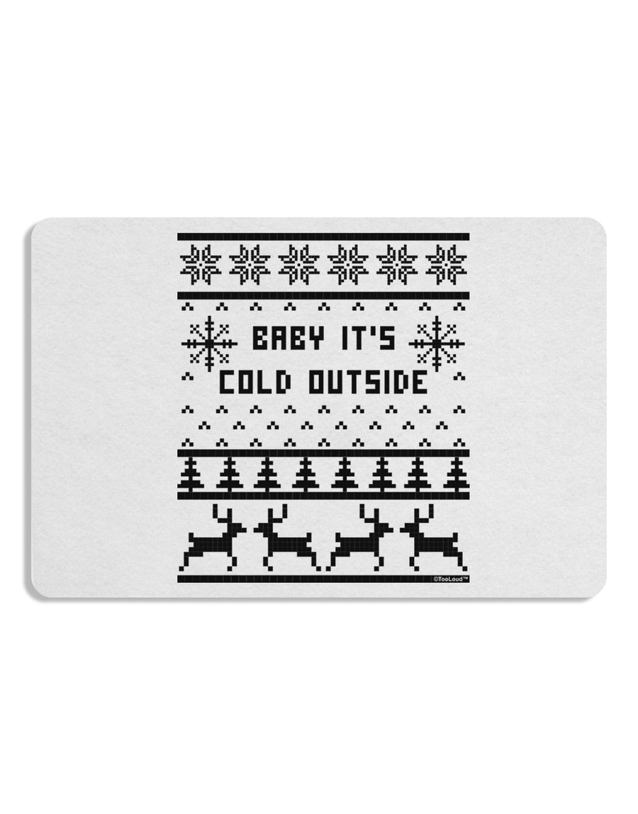 Baby It's Cold Outside Christmas Sweater Design 12 x 18 Placemat Set of 4 Placemats-Placemat-TooLoud-White-Davson Sales