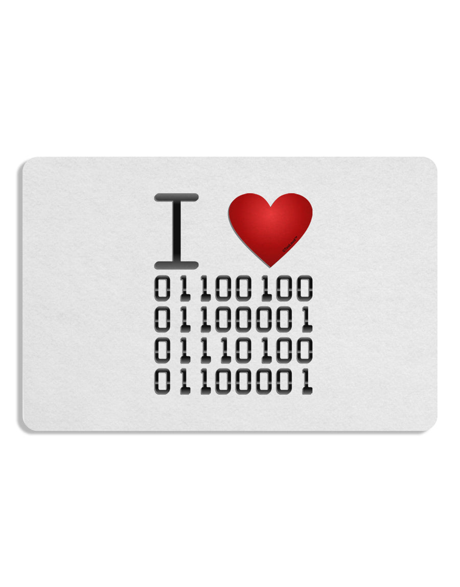 I Heart Binary Data Placemat Set of 4 Placemats-Placemat-TooLoud-White-Davson Sales