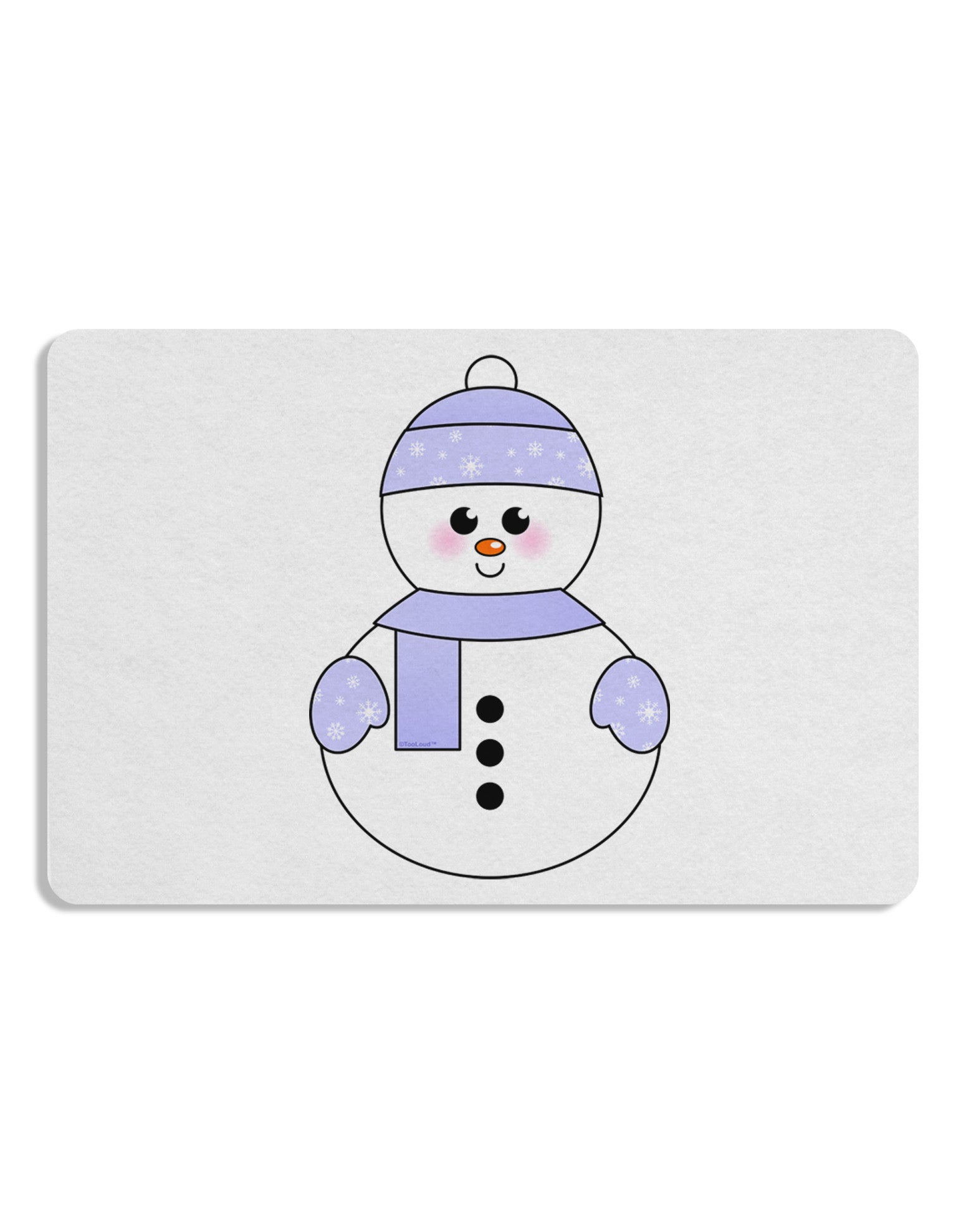 Cute Snowman With Hat and Scarf Christmas 12 x 18 Placemat Set of 4 Placemats-Placemat-TooLoud-White-Davson Sales
