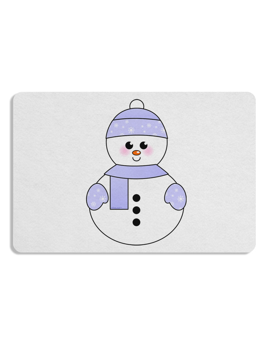 Cute Snowman With Hat and Scarf Christmas 12 x 18 Placemat Set of 4 Placemats-Placemat-TooLoud-White-Davson Sales